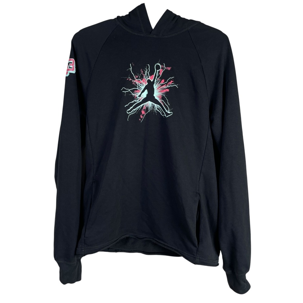 Nike Jordan Dri-Fit Sport CP3 Chris Paul‎ Graphic Hoodie Mens S Black Pullover